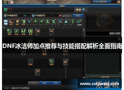 DNF冰洁师加点推荐与技能搭配解析全面指南